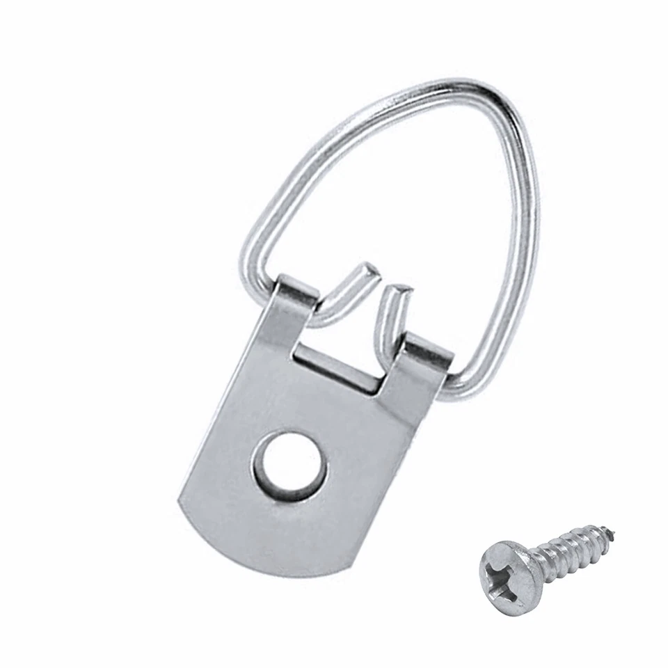 Framer Supply Medium 1 Hole Steel D-Ring Picture Hangers & #6 1/2" Pan Head P...