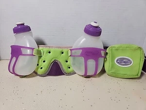 Fuel Belt 2 Bottle Hydration Pack Running Belt w/ Storage Pouch - Purple/Green - Picture 1 of 3