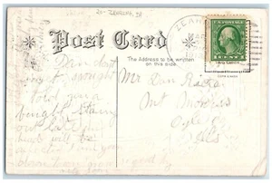 1913 Zearing Iowa IA Ogle County IL Duplex Cancel 1 Cent Flowers Nash Postcard - Picture 1 of 2