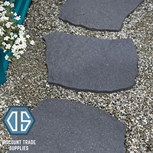 Primeur Grey Natural B Stepping Stone Recycled Rubber Decorative Garden Free P&P - Picture 1 of 1