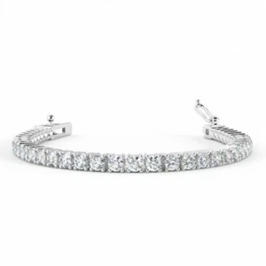 Clearance Sale..! Round Diamond Women's Tennis Bracelet Crafted In White Gold - Picture 1 of 6