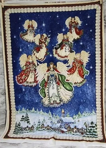 Vtg Christmas Fabric Angels On High 2 Different Prints Shelly Rasche - Picture 1 of 9