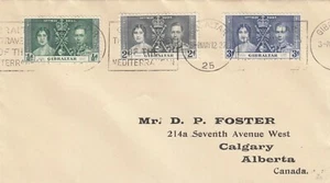 Gibraltar Scott 104-6 FDC - 1937 Coronation Issue - Picture 1 of 1