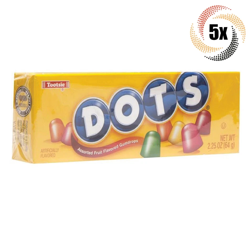 5 paquetes de caramelos gomosos Tootsie Dots surtidos con sabor original - 2,25 oz Foto 1 de 1