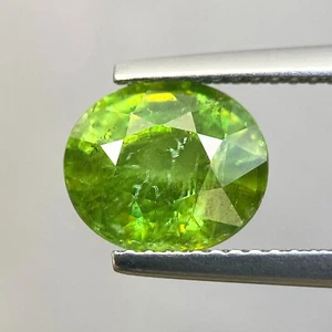 3.20ct Sphene Titanite Parrot Green Natural Oval Faceted Cut gem From Madagascar - Picture 1 of 3