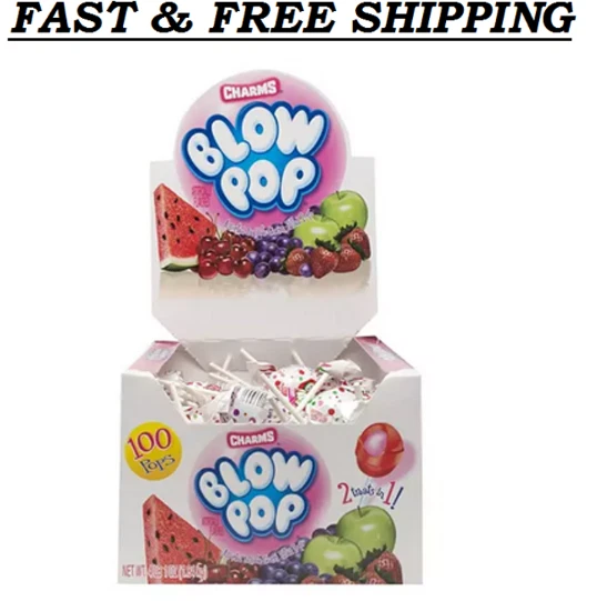 全新 - Charms Blow Pops,多种口味,100 件 -最好的产品, — 第 1/1 张图片