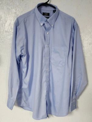 Camisa Berkley Jensen Para Hombre L 16-16.5 34/35 Sin Arrugas Abotonada Azul Sólida Foto 1 de 4