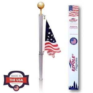EZPole Flagpole Kit 21' Aluminum Telescopic w/ Swivels Dual Locking System - Picture 1 of 7