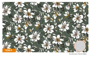 Tablecloth by the Metre Oilcloth Washable Stroh-Effekt White Flowers 1220-3 - Picture 1 of 3