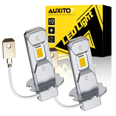 Kit de conversión de 2 bombillas antiniebla LED H3 súper brillantes 3000K amarillo ámbar Foto 1 de 4
