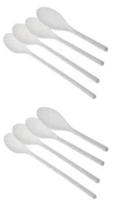 Mixing Spoons White 8 Pack Various Sizes Kitchen Cooking Utensils FREE SHIPPING - Picture 1 of 3
