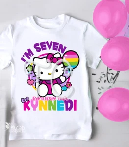 Hello Kitty Cat Birthday Shirt, Kawaii Kitty Shirts, Kawaii Birthday T Shirts - Picture 1 of 18