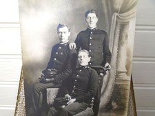 Vtg RPPC Pre WWI WW1 US Photo Postcard Soldiers Sitting Pose 4th Field Artillery