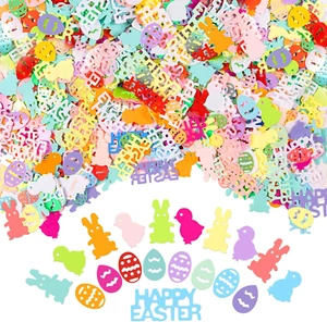 1500 PCS Easter Confetti Rabbit Egg Chicken Shape Glitter Metallic Foil Table Sc - Picture 1 of 12