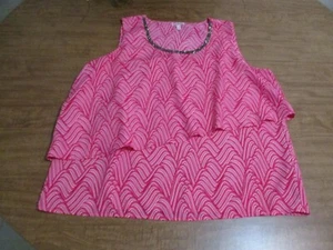 JUICY COUTURE ROSA & WEISS ÄRMELLOS SHIRTS GR XL TOP ZUSTAND - Bild 1 von 3
