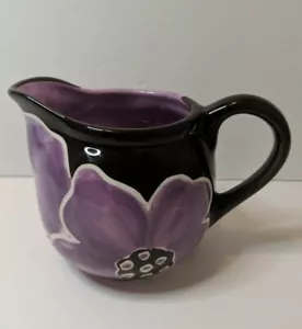 Laurie Gates Anna Creamer tazza 8 oz gres ricambio viola design floreale - Foto 1 di 6