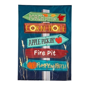 "Señales de otoño 169325 aplique de hoja perenne bandera de jardín 12,5"" x 18""" - Imagen 1 de 2