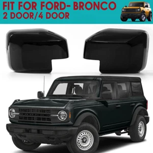 Cubiertas de espejos retrovisores laterales exteriores negros brillantes para Ford Bronco 2021-2022 2023 - Imagen 1 de 9