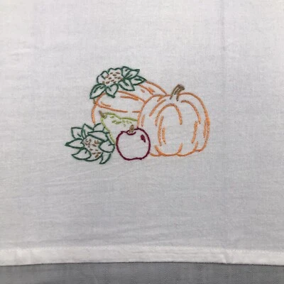 Nueva toalla de plato/té bordada a mano (27"x17,5") cosecha verduras granja Foto 1 de 4