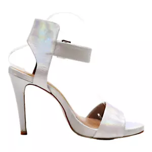 ALDO tacco con spalline argento pelle donna UK 6 - Foto 1 di 6