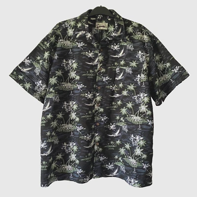 Camisa Milano Bay Hawaiana Abotonada XL Manga Corta Palma Diseño Auténtico Foto 1 de 4