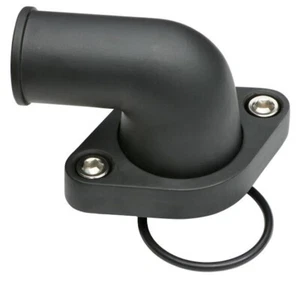 Black Aluminium 90 Degree Swivel Water Neck/Thermostat Housing SBC BBC 1955 Up - Picture 1 of 1