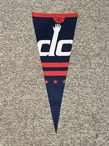 Washington Wizards Pennant. Full Size- 12 in x 30 in. Made from Soft Felt Cover