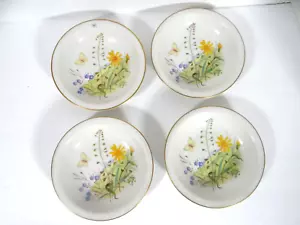 Rosenthal SELB Germany Helena Rimmed Fruit Dessert Sauce Bowls Set of 4 Floral - Picture 1 of 8
