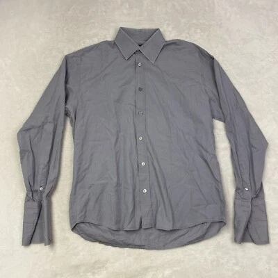 Camisa básica Dolce & Gabbana para hombre 15,5 39 algodón con botones gris manga larga Foto 1 de 4