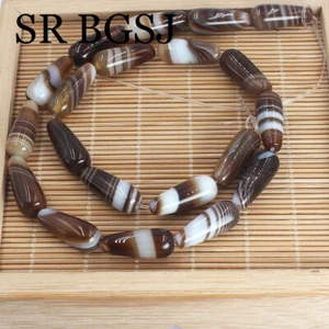 Natural 8x20mm Drop Banded Agate Gemstone Jewelry DIY Loose Beads Strand 15" - Picture 1 of 48