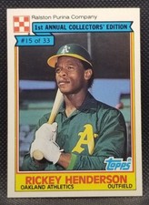 1984 Topps Ralston Purina Rickey Henderson Oakland Athletics #15