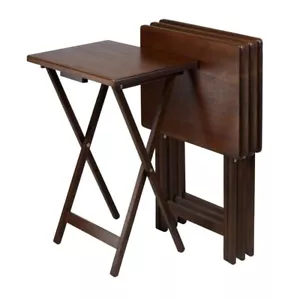 Winsome Alex Single Snack Table - Set of 4, Walnut MSRP $149.00 - New - Picture 1 of 1