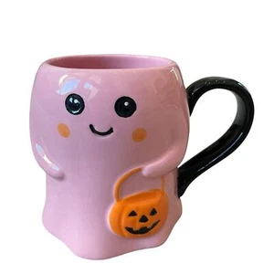 Lang 2024 Pink Ghost Mug Halloween Jack-O-Lantern Pumpkin Ceramic Coffee Cup NEW - Picture 1 of 10