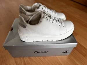 Gabor Sneaker, gr. 36 , echtes Leder, weiß silber, top Zustand! - Bild 1 von 8