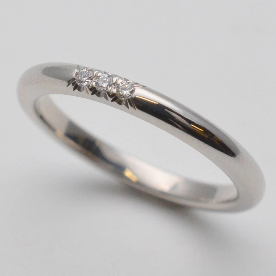 Alianza de boda Tiffany Co Tiffany Forever anillo de platino 2 mm tamaño US5 Foto 1 de 4