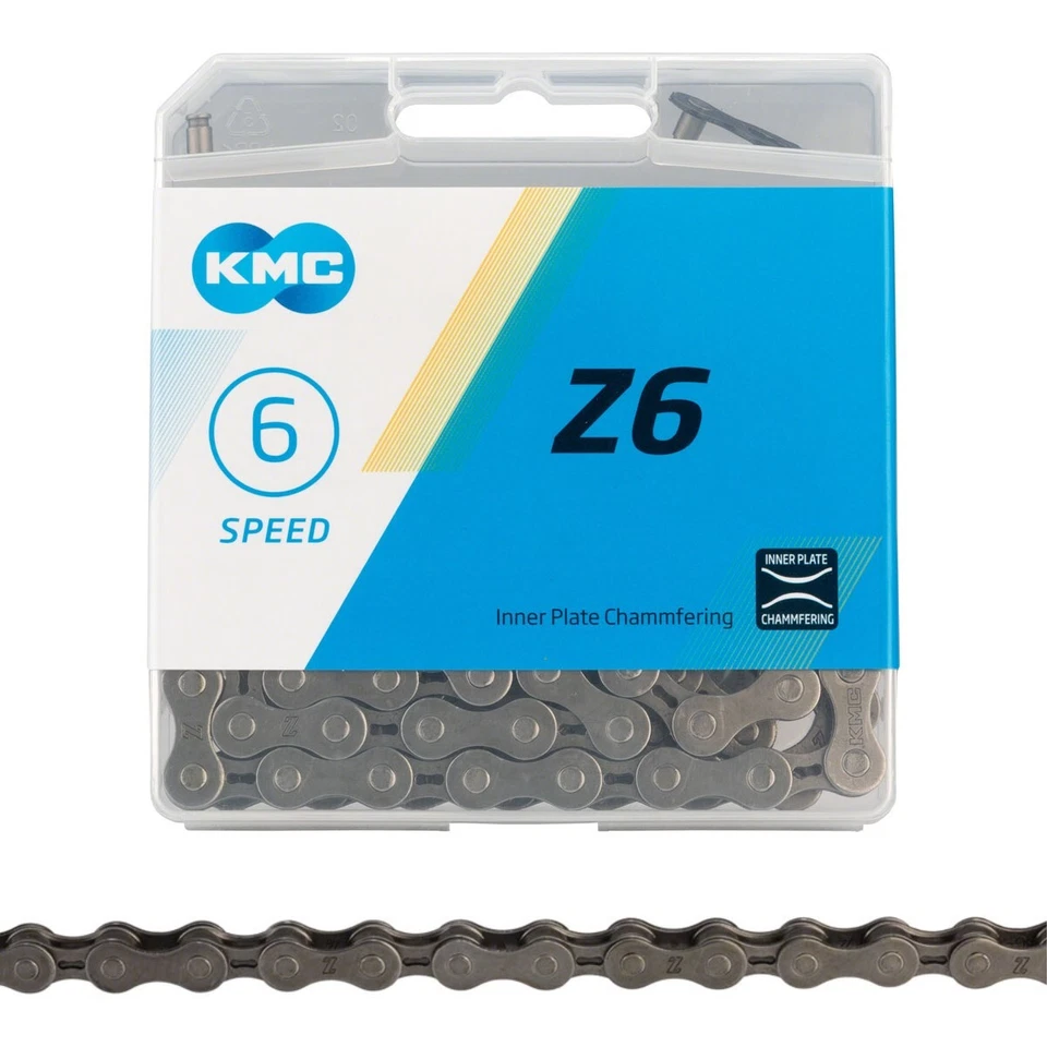 KMC Bicycle Z6 Chain 6-Speed / 7-Speed Gray 116 Links with Master Quick Link - Image 1 of 1