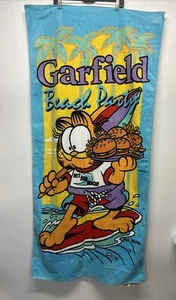 Asciugamano da spiaggia vintage Franco 1978 Jim Davis Garfield 28” X 59” ottime condizioni colorato! - Foto 1 di 7