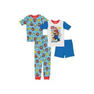 Nintendo Boys Pajamas Cotton 4 Piece Set, Size 6 - Picture 1 of 3