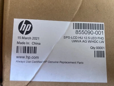 NEW GENUINE HP 855090-001 Display 12.5-inch FHD LED EliteBook Folio G1 (INC VAT) - Image 1 of 4