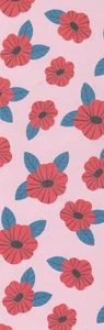 Pretty Red Flowers decorative paper, laminated bookmark - Foto 1 di 1