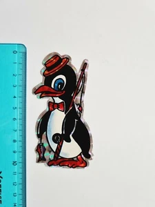 Autocollant Pinguin De Pêche Sticker Vintage Années 80 Original - Bild 1 von 1