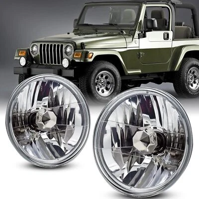 Pairs Headlights Lamps For 1959-1983 Jeep CJ-5 1976-1986 CJ-7 1963-1977 Wagoneer - Image 1 of 4