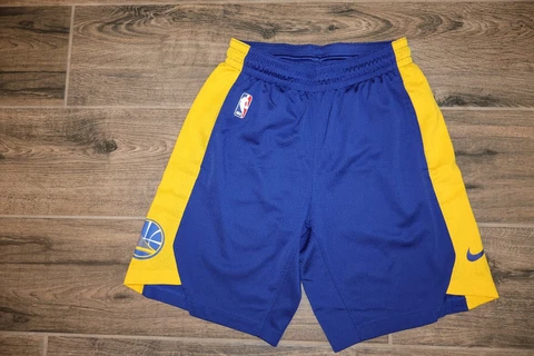 Golden State Warriors Blue GYM Nike Dri-Fit Shorts NBA Basketball 34 Blue Sewn Cover