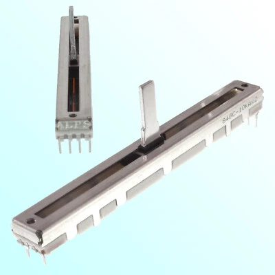 ALPS 10K slide potentiometer Fader RS6011DP ohm log pot travel 60mm 10KAx2 audio - Image 1 of 4