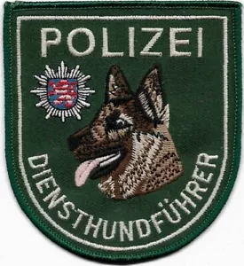 K-9 Polizei HESSEN DienstHundFührer Patch grün SCHÄFERHUND 90er DHF Abzeichen - Picture 1 of 9