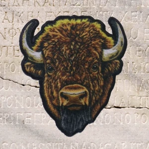 American Bison Applique Patch - Buffalo Animal Badge 3" (Iron on) - Picture 1 of 22