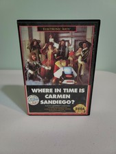 Original Sega Genesis Where In Time Is Carmen Sandiego? Game W/ Box