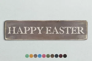 HAPPY EASTER Vintage Style Wooden Sign. Shabby Chic Retro Home Gift - Picture 1 of 7