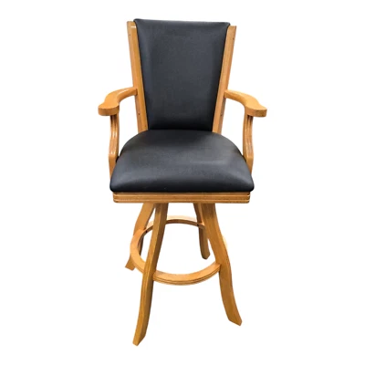 Real Wood 30" Bar Height Seat Swivel Bar Stool with Backrest and Armrests - 1ea - Image 1 of 3