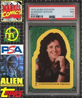 1979 Topps Alien Sticker - 14 Warrant Officer Ripley - PSA 7 NM - Image 1 of 4
